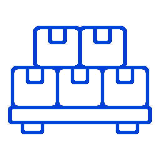Solid blue square with a white background.